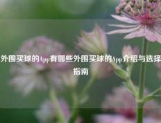 外围买球的App有哪些外围买球的App介绍与选择指南