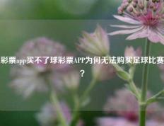 彩票app买不了球彩票APP为何无法购买足球比赛？