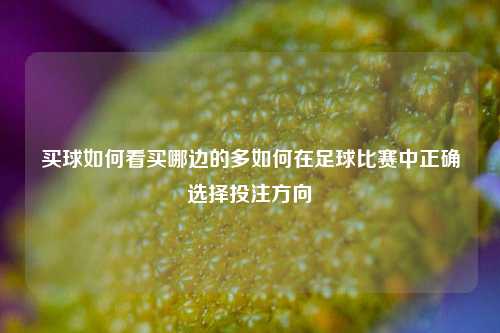 买球如何看买哪边的多如何在足球比赛中正确选择投注方向
