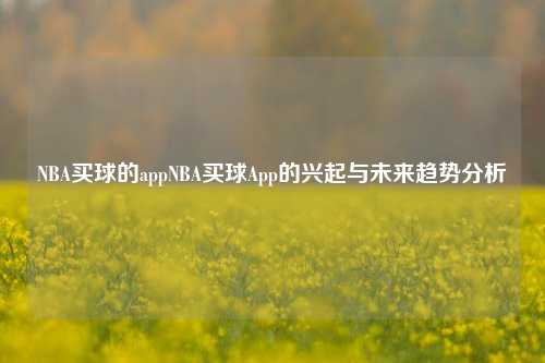 NBA买球的appNBA买球App的兴起与未来趋势分析