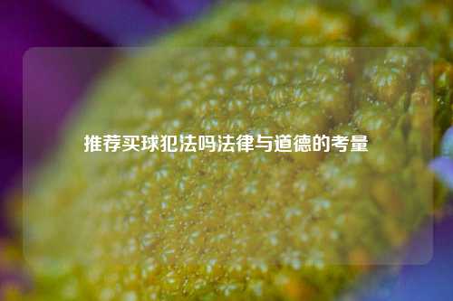推荐买球犯法吗法律与道德的考量