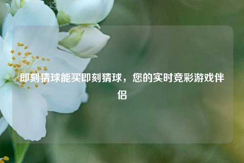 即刻猜球能买即刻猜球，您的实时竞彩游戏伴侣