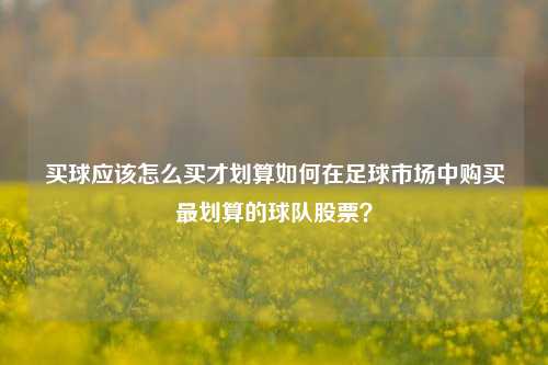 买球应该怎么买才划算如何在足球市场中购买最划算的球队股票？