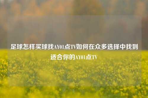 足球怎样买球找AY01点TV如何在众多选择中找到适合你的AY01点TV