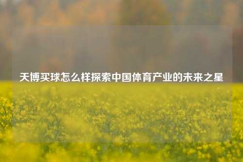 天博买球怎么样探索中国体育产业的未来之星