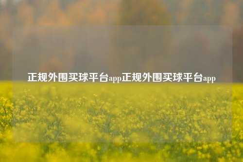 正规外围买球平台app正规外围买球平台app