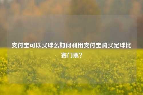支付宝可以买球么如何利用支付宝购买足球比赛门票？